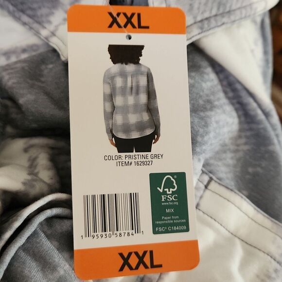 32 Degree Heat women's XXL gray and white plaid collared shirt New with tag - Picture 6 of 9